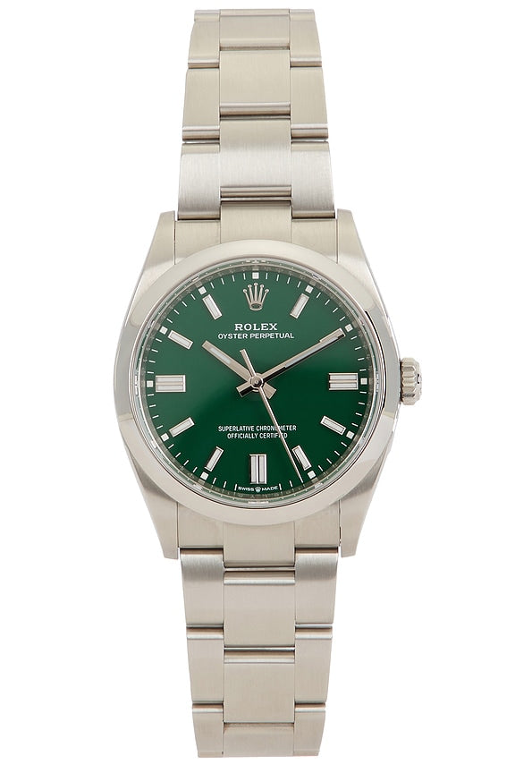 Rolex Oyster perpetual green 34 mn