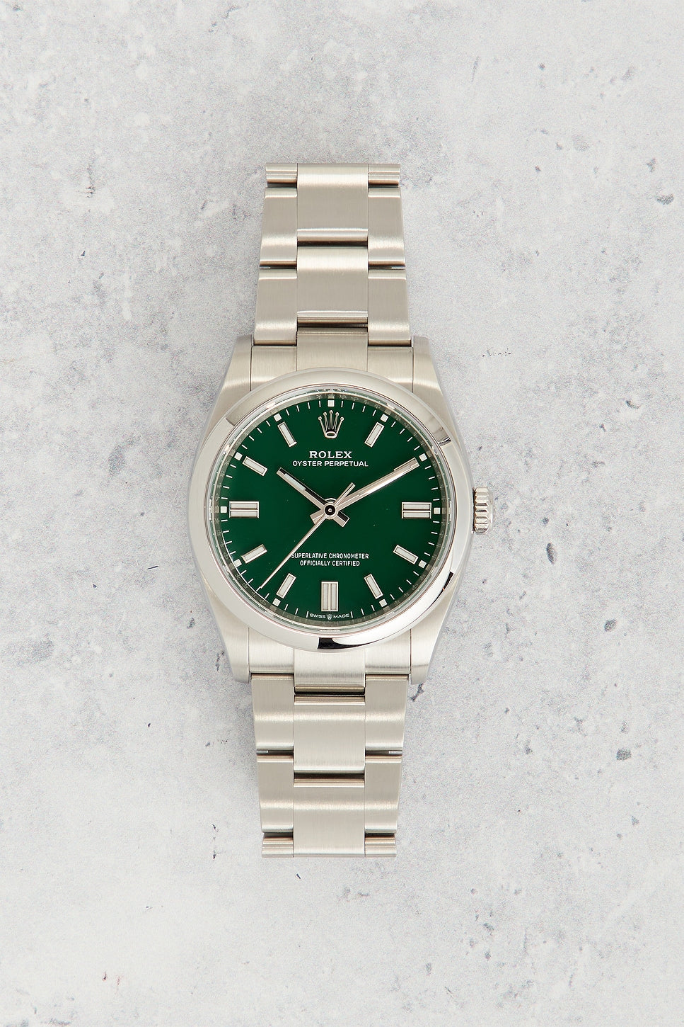 Rolex Oyster perpetual green 34 mn