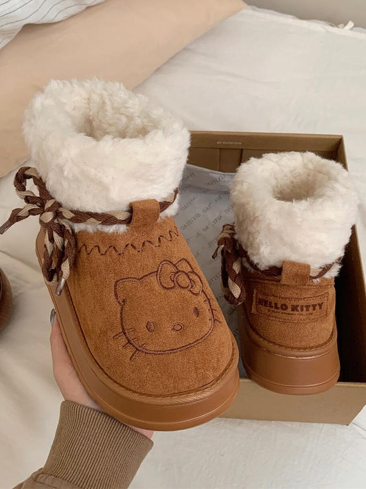 Chaussure en laine HELLO KITTYS haute beige