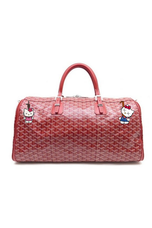 Sac de voyage Goyard bordeaux custom Hello Kitty